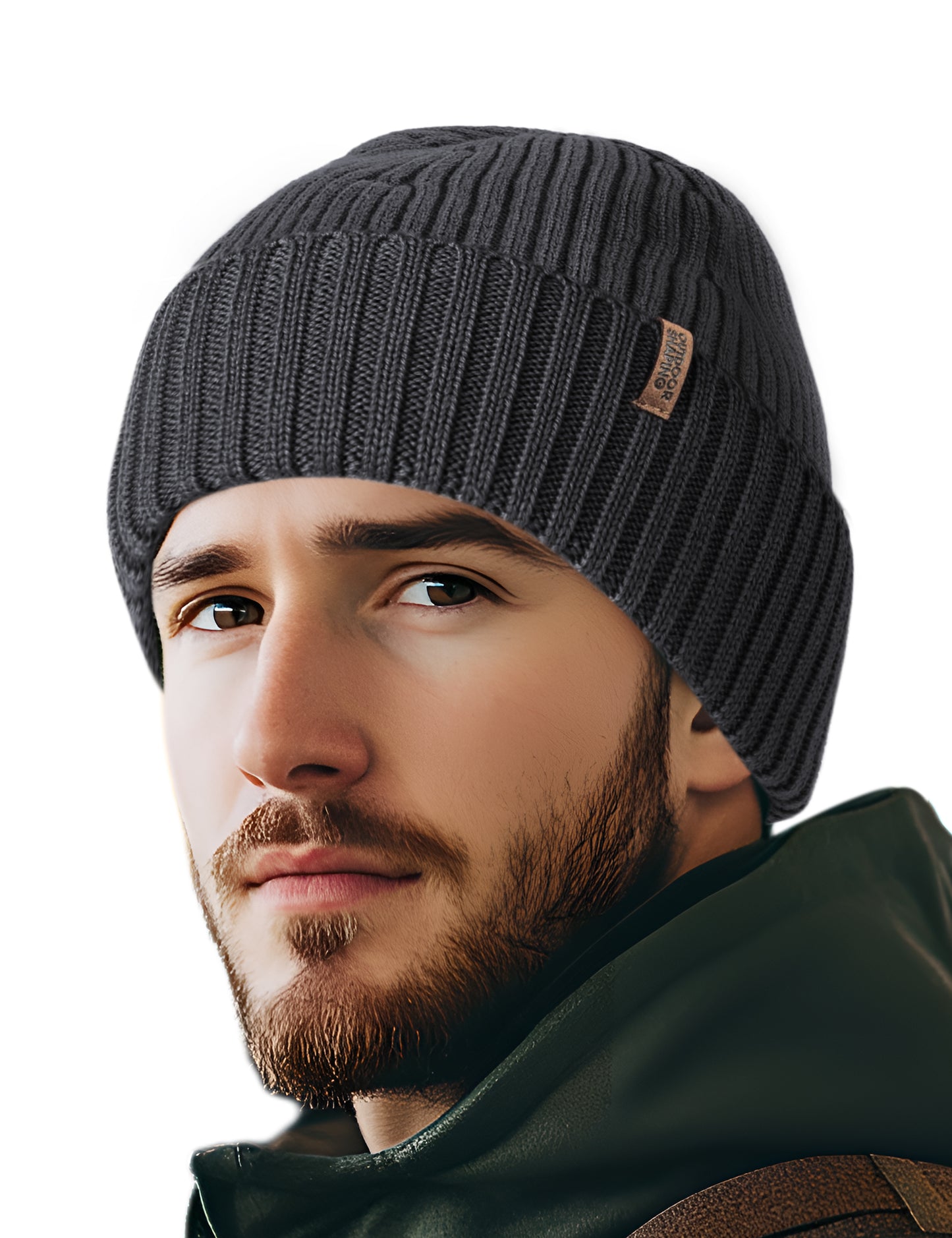 Merino wool rib beanie
