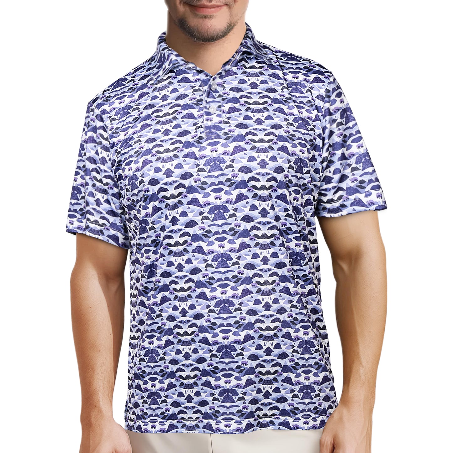 Ohebi Men's Polo Shirt, Short Sleeve Performance Golf Shirt, Dry Fit, Moisture-Wicking, Lightweight Activewear for Outdoor Enthusiasts