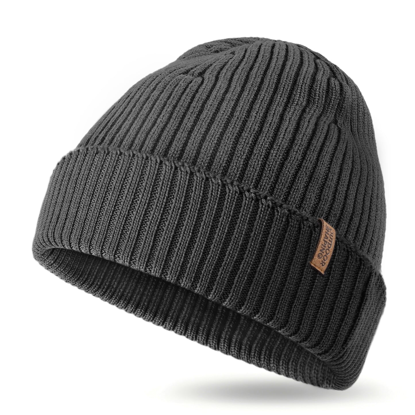 Merino wool rib beanie