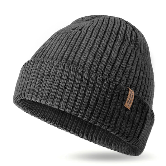Merino wool rib beanie
