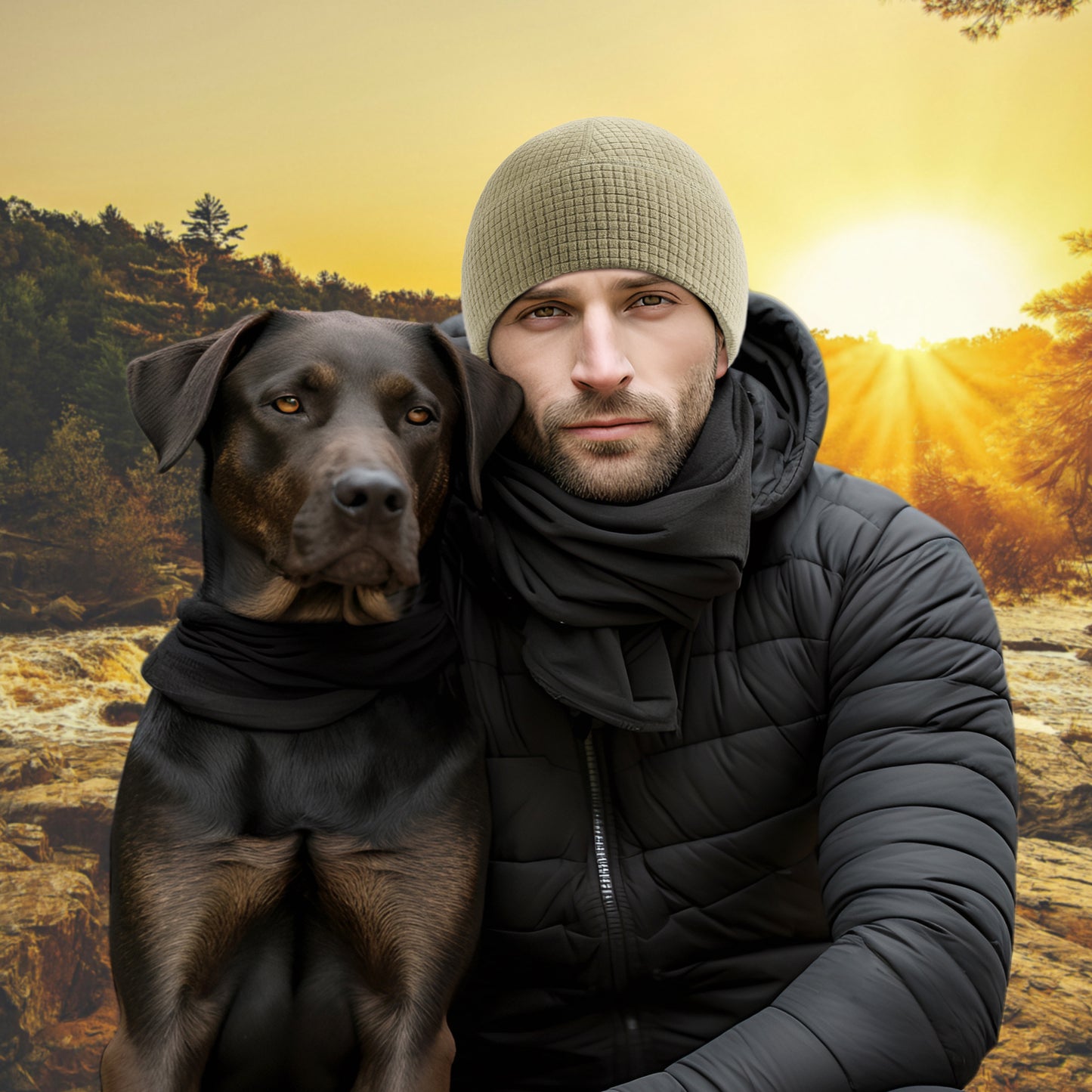 2 Pack Grid Fleece Beanie