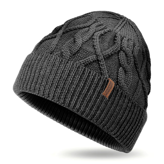 Merino wool beanie-cable