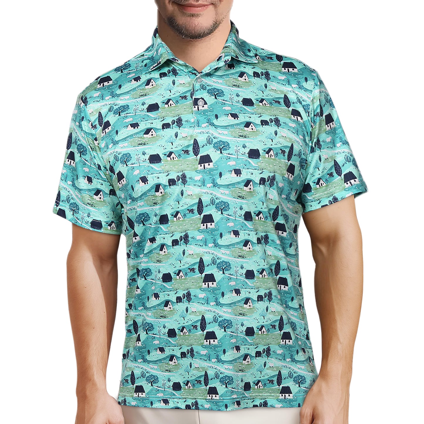 Ohebi Men's Polo Shirt, Short Sleeve Performance Golf Shirt,  Dry Fit, Moisture-Wicking, Lightweight Activewear for Outdoor Enthusiasts