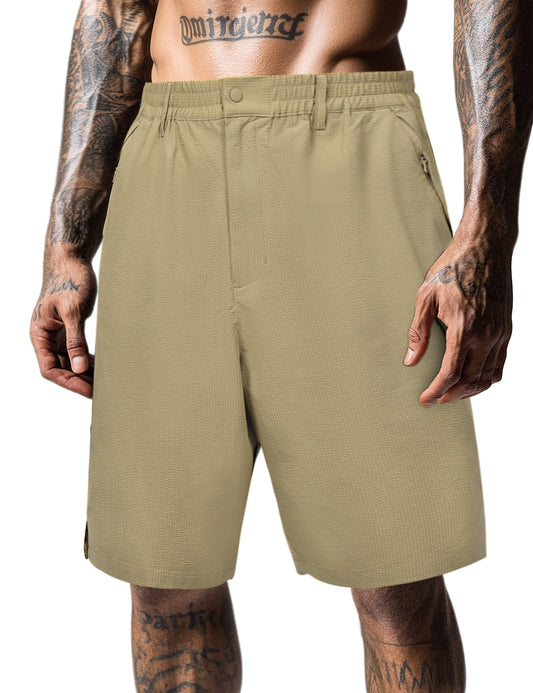 Ohebi Men’s Big & Tall Cargo Shorts 3XL-6XL – Quick-Dry, Elastic Waist, Zipper Pockets, Lightweight for Outdoor & Casual Wear