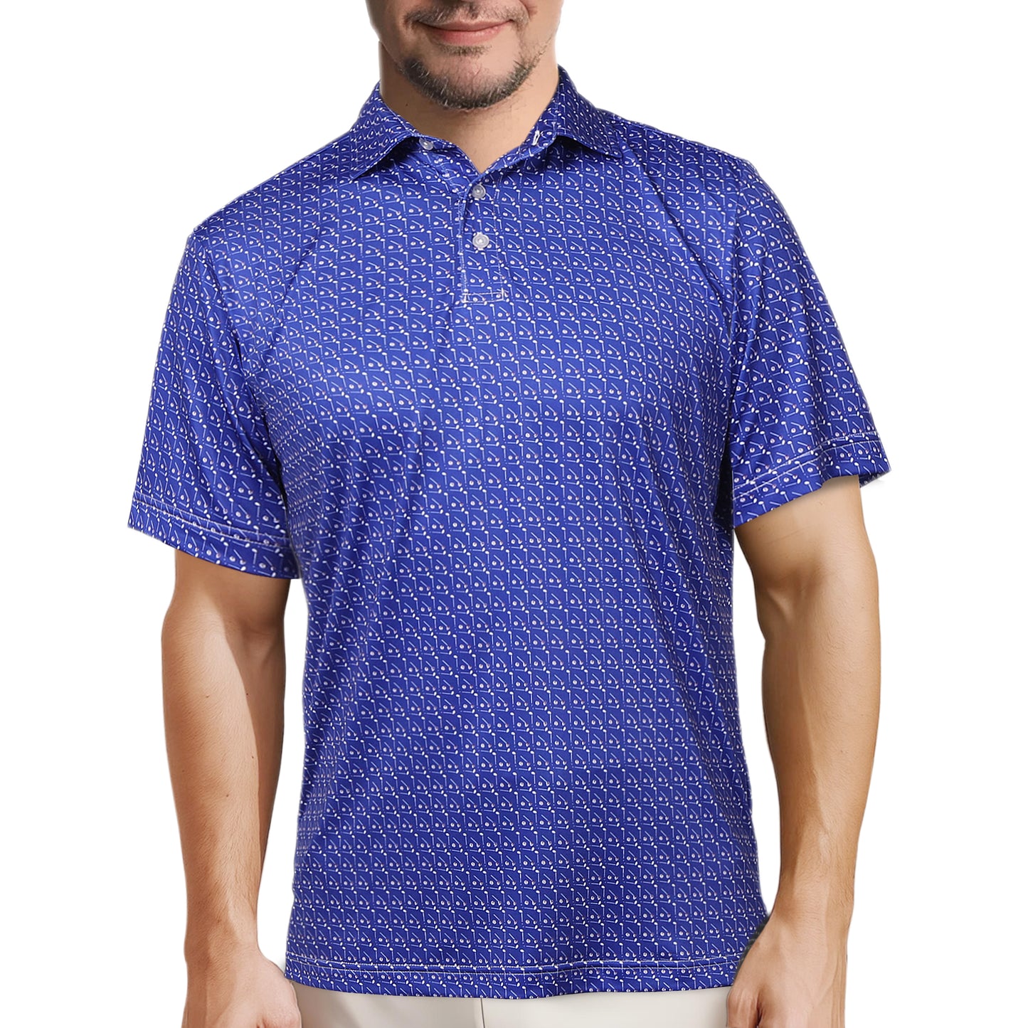 Ohebi Men's Polo Shirt, Short Sleeve Performance Golf Shirt,  Dry Fit, Moisture-Wicking, Lightweight Activewear for Outdoor Enthusiasts
